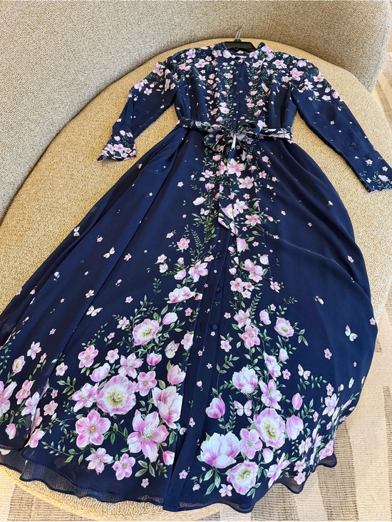 Hobbs London Dresses & Skirts - Hobbs London navy floral silk shirtdress
